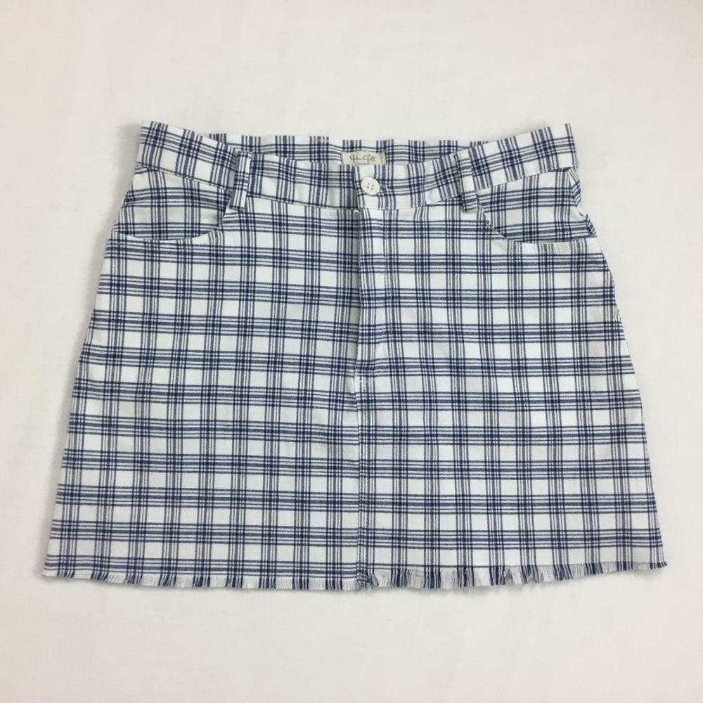 John Golt Mini Blue & White Skirt Size Medium